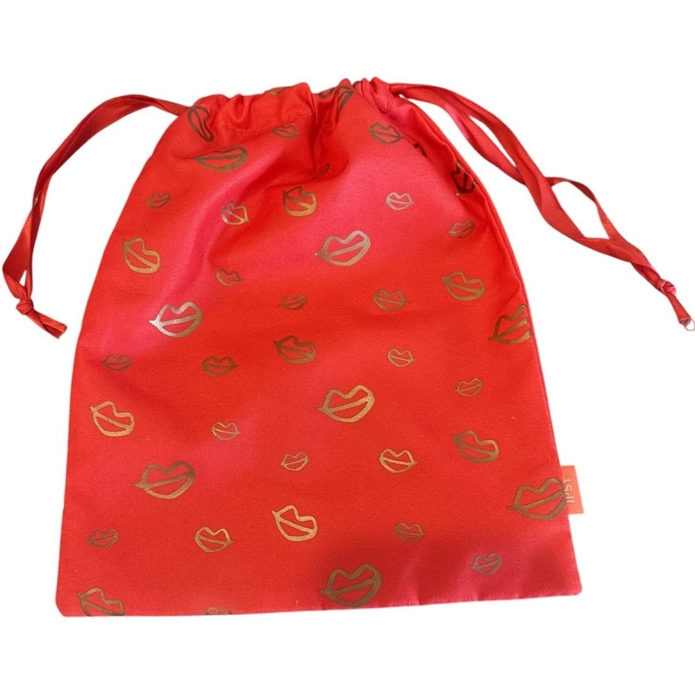 Ipsy Glam Bag Plus Drawstring February 2021‎ Kiss Marks Bag Only NEW Red
